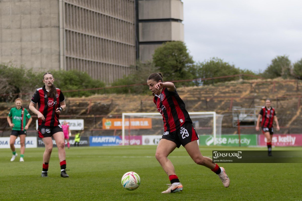 Hannah O'Brien of Bohemians in action during the All-Island Cup Group match between Bohemians and Glentoran at Dalymound Park, Dublin.