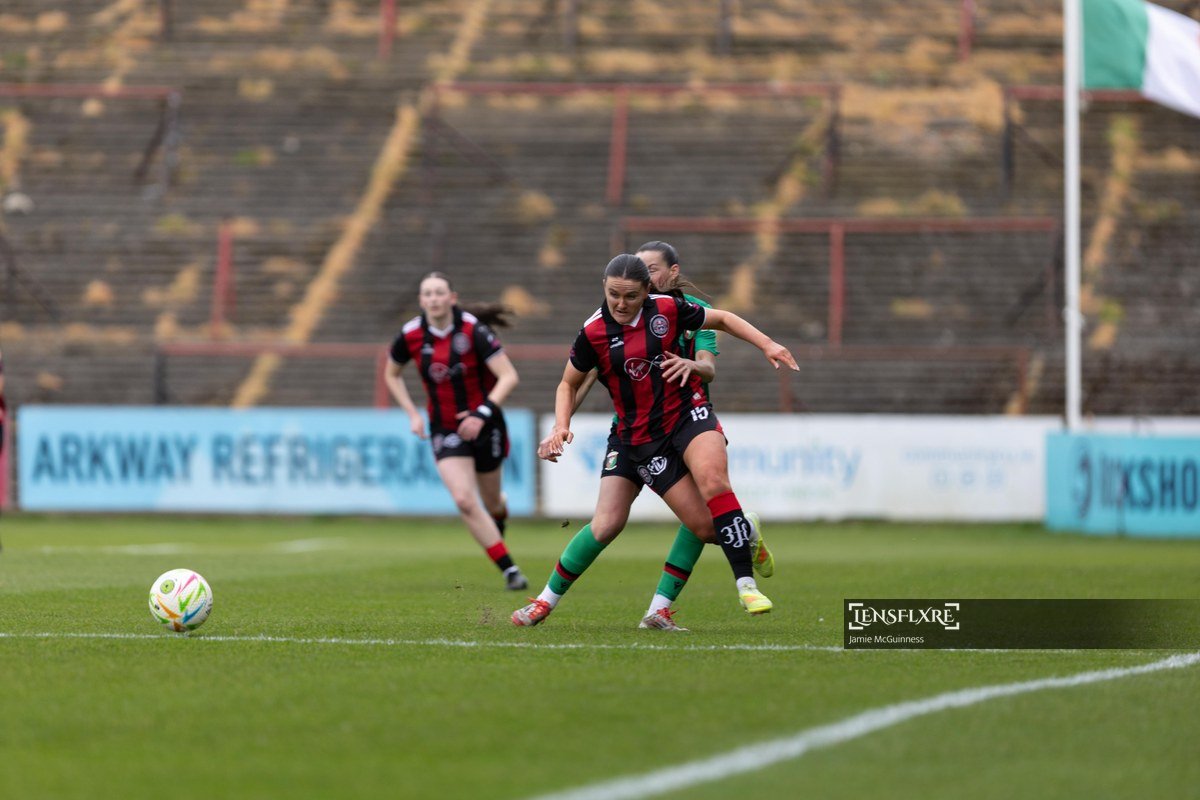Aoife Brophy of Bohemians is fouled during the All-Island Cup Group match between Bohemians and Glentoran at Dalymound Park, Dublin.
