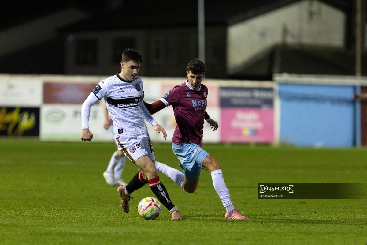 Dawson Devoy of Bohemian FC in action during the SSE Airtricity League Men's Premier Division match between Drogheda United FC and Bohemian Football Club at Sullivan &amp; Lambe Park.
